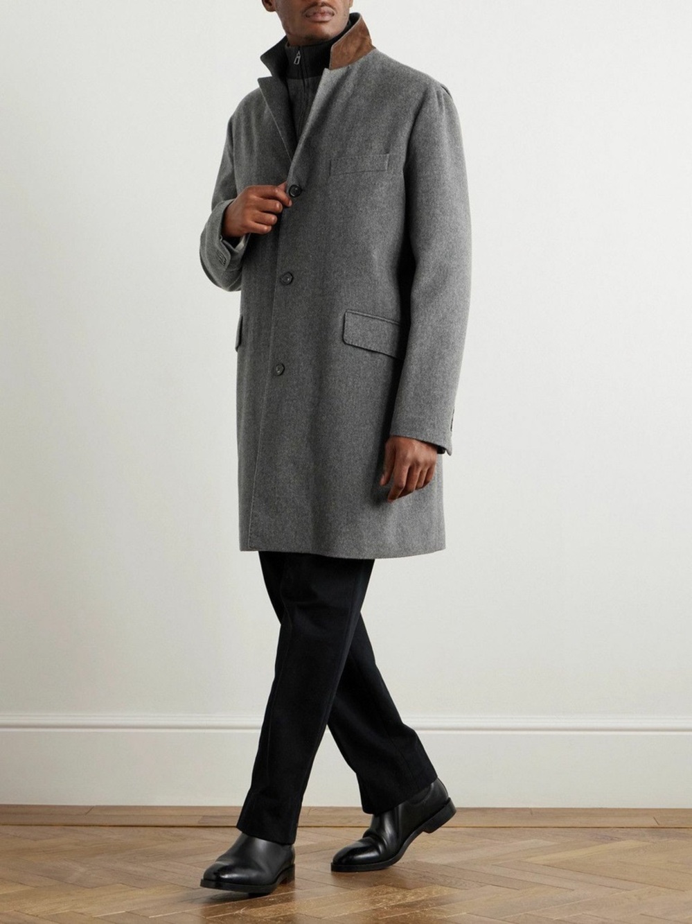 NWT $6,400 Loro Piana Martingala Cashmere Coat – Gray, Men’s L